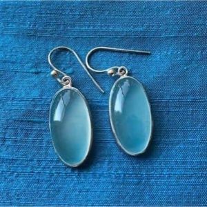 Chalcedony and sterling silver earrings